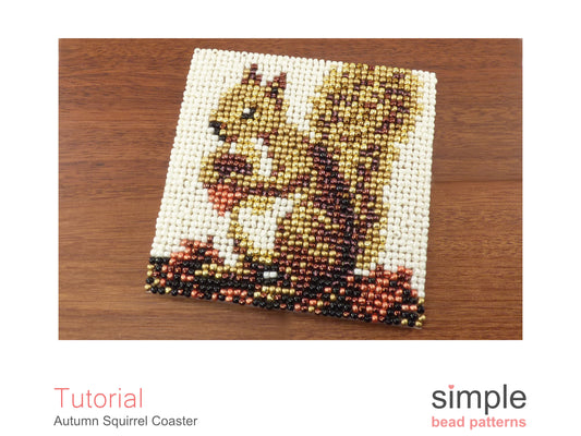 Autumn Squirrel Coaster Beading Pattern