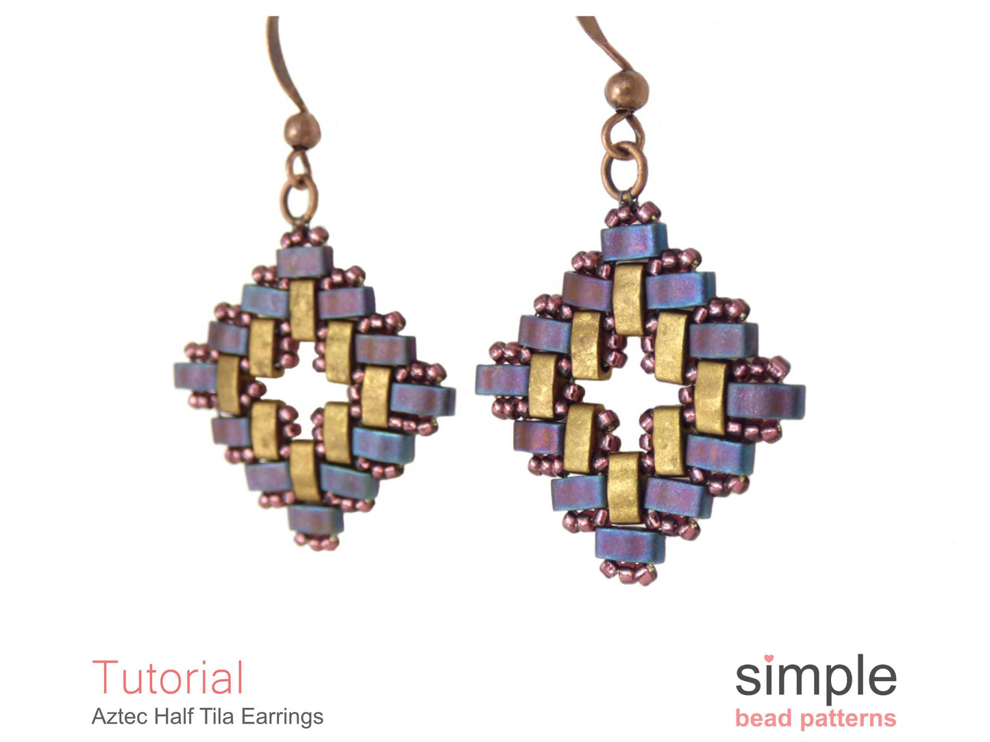 Aztec Half Tila Earrings Beading Pattern