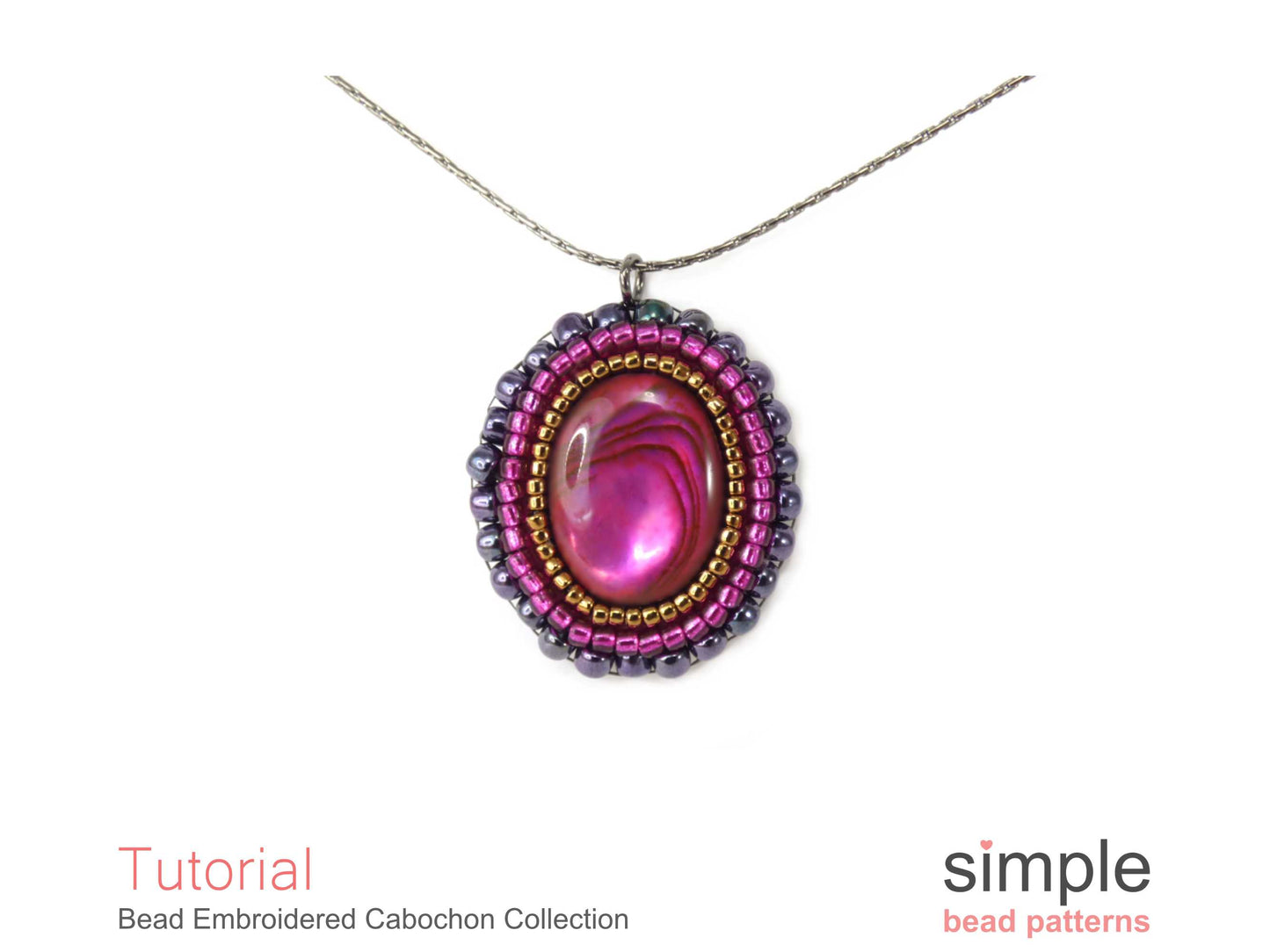 Bead Embroidered Cabochon Pattern