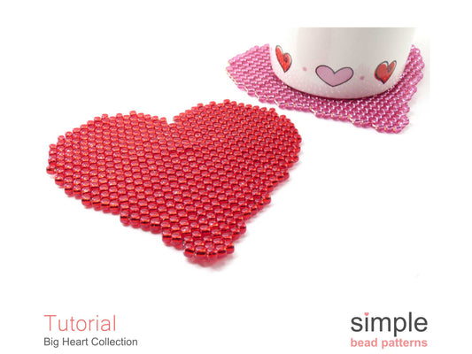 Big Heart Necklace, Brooch, & Coaster Beading Pattern