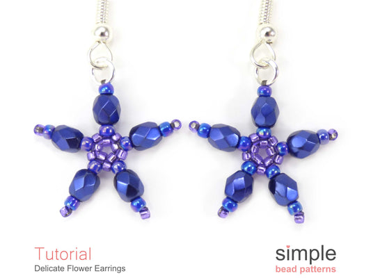 Delicate Flower Earrings Beading Pattern