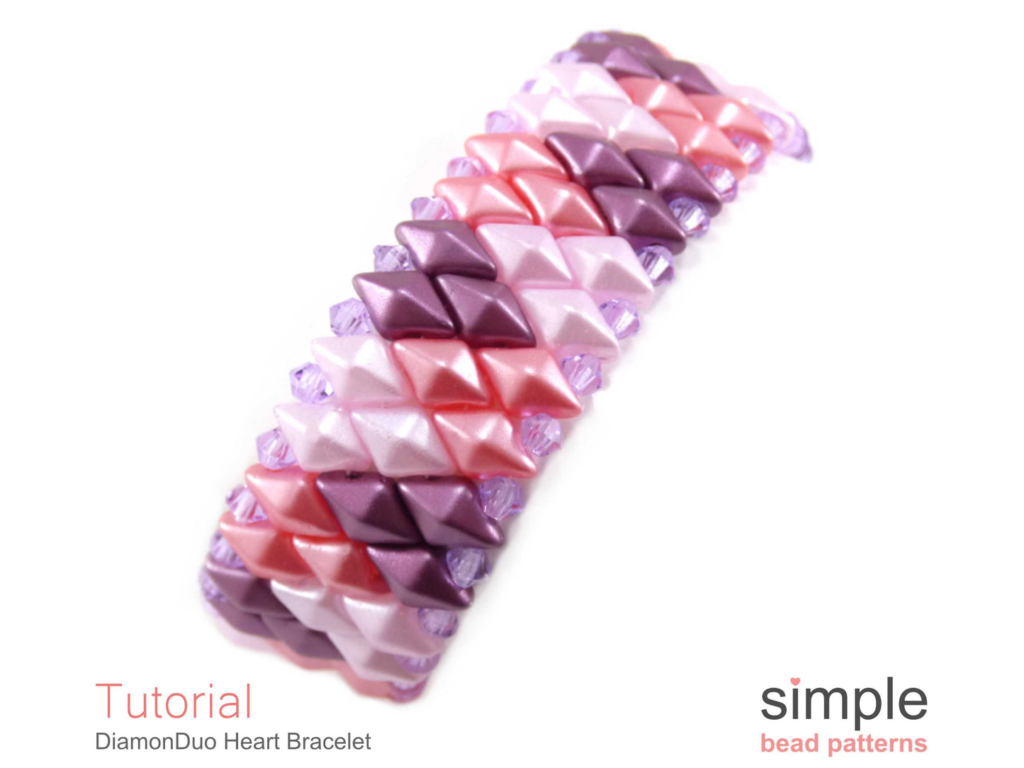DiamonDuo Heart Bracelet Beading Pattern