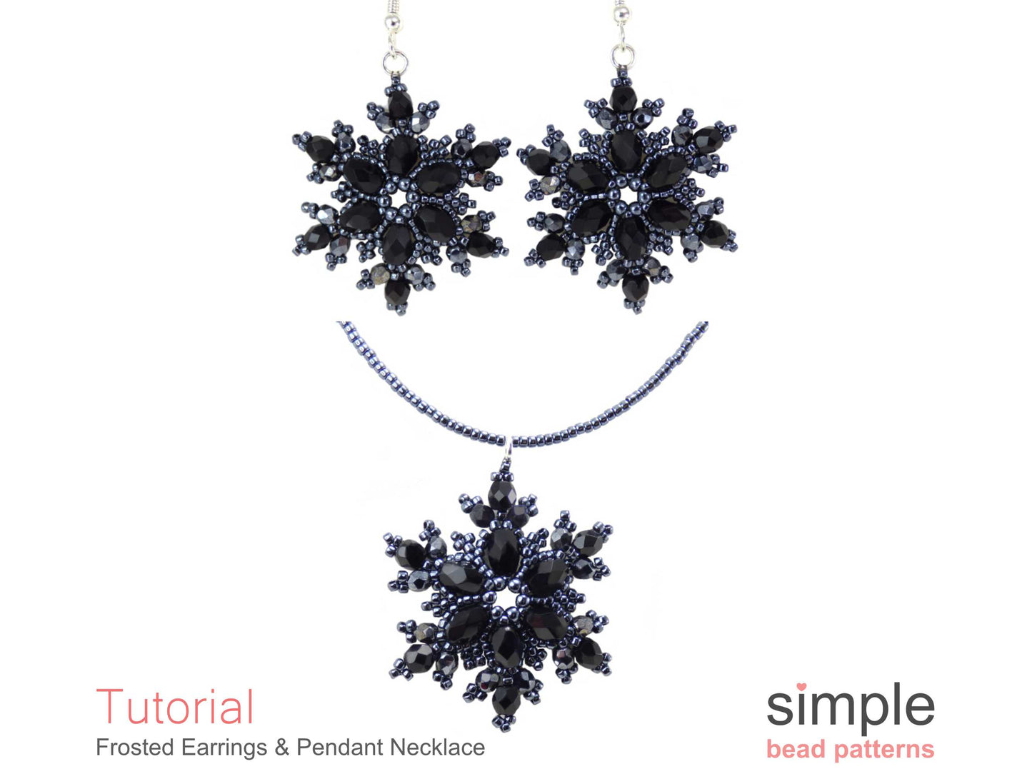 Frosted Snowflake Earrings & Necklace Pattern