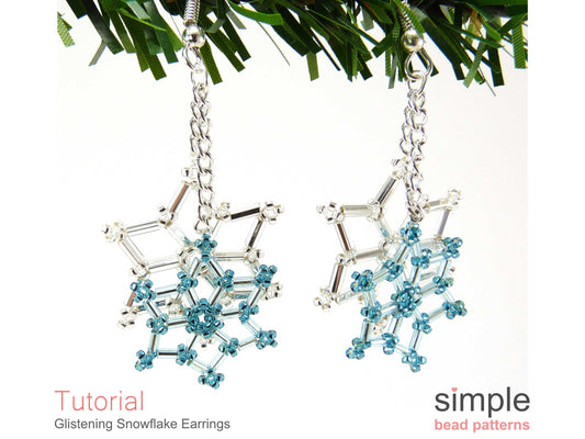 Glistening Snowflake Earrings Beading Pattern