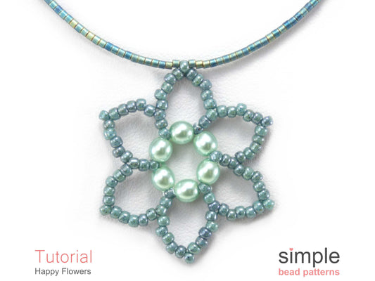 Happy Flower Earrings & Necklace Beading Pattern