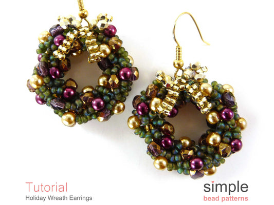 Holiday Wreath Earrings Beading Pattern