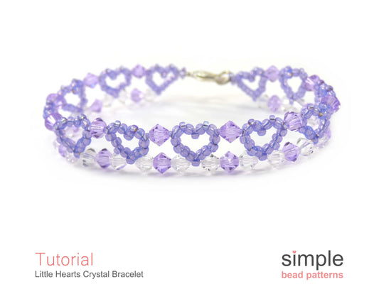 Little Heart Crystal Bracelet Beading Pattern