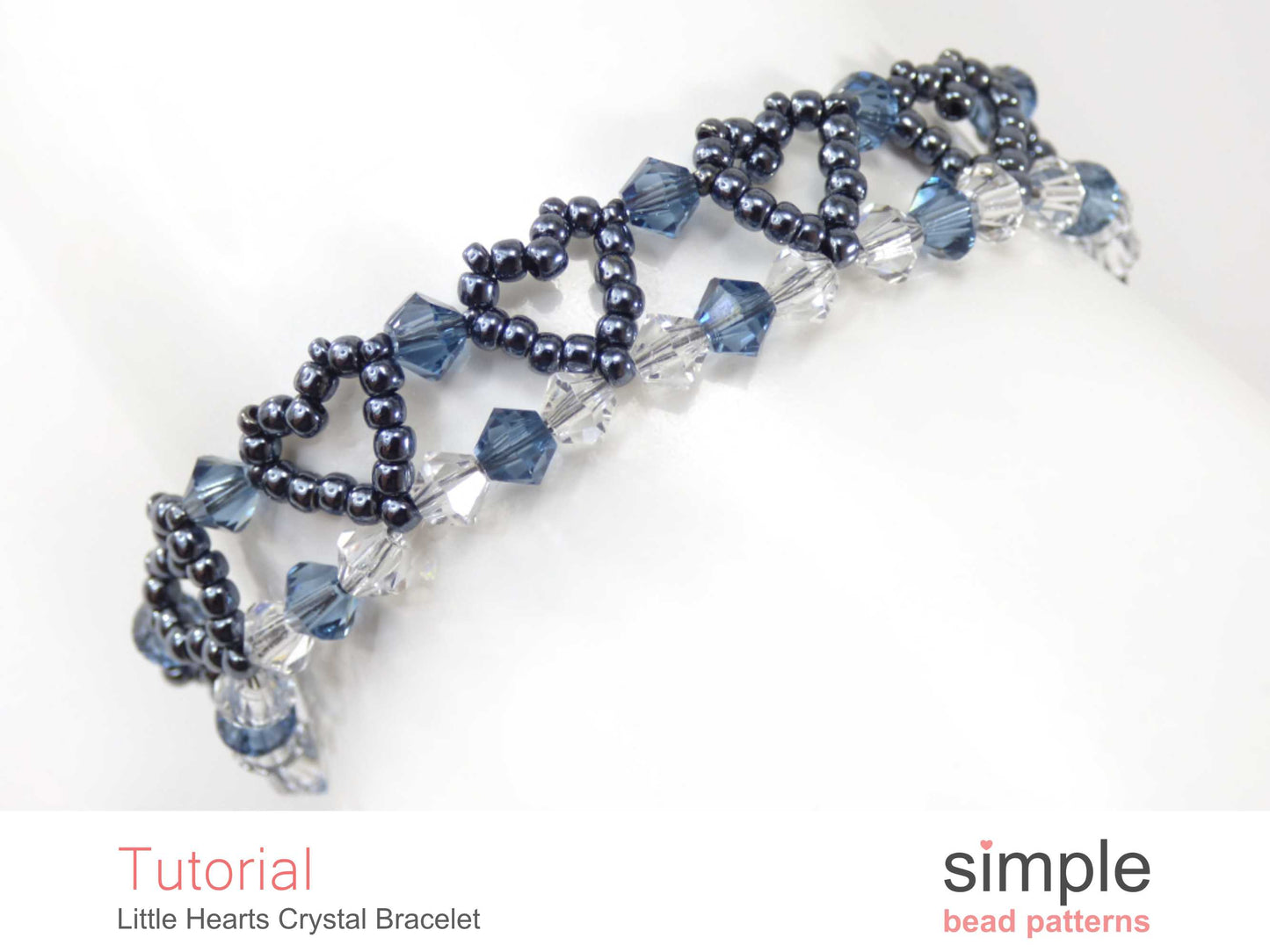Little Heart Crystal Bracelet Beading Pattern