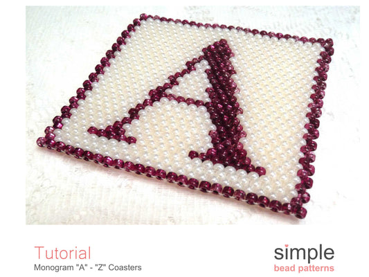Monogram A-Z Coaster Beading Pattern