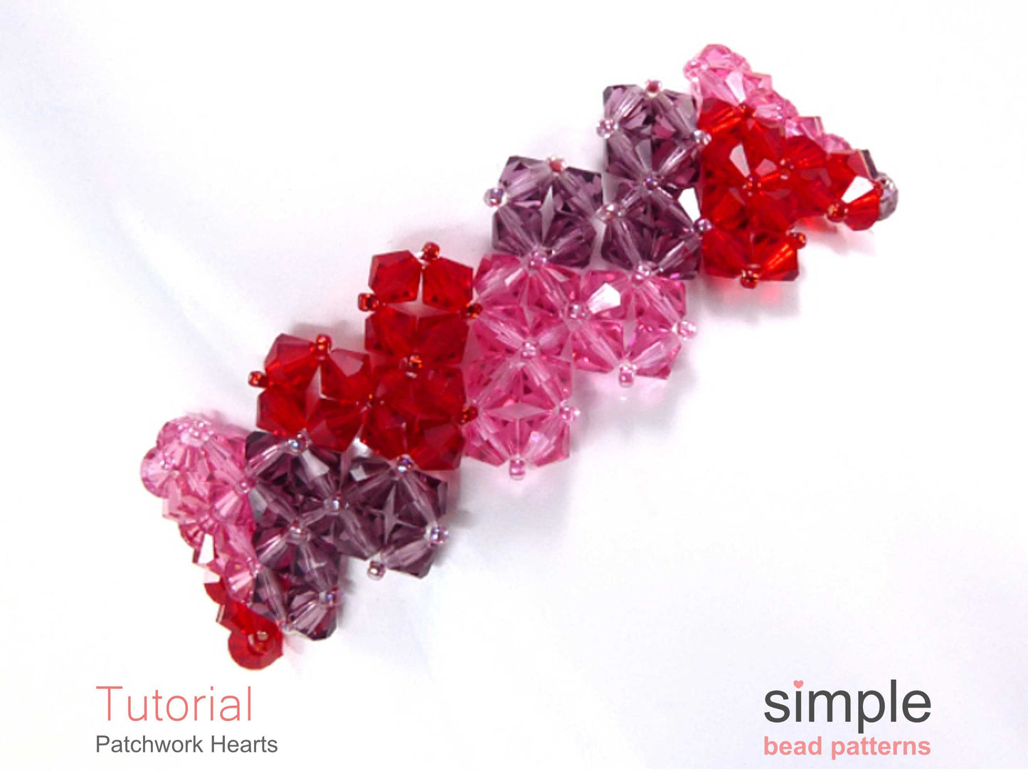 Patchwork Hearts Bracelet Beading Pattern