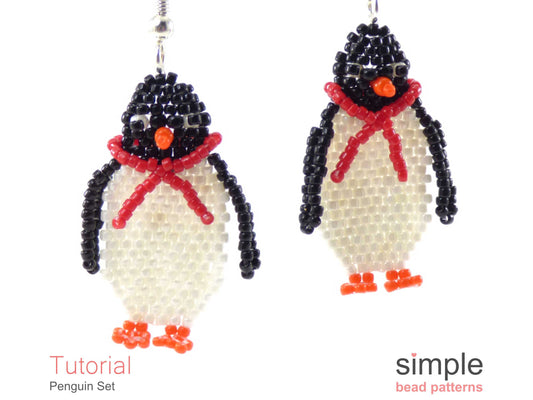 Penguin Earrings & Necklace Beading Pattern