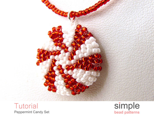 Peppermint Candy Earrings & Necklace Beading Pattern