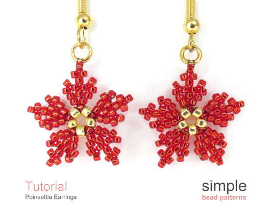 Poinsettia Earrings Beading Pattern