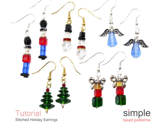 Stitched Holiday Earrings Beading Pattern