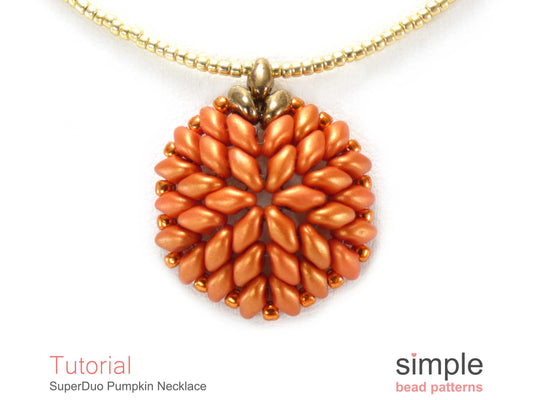 SuperDuo Pumpkin Necklace Beading Pattern