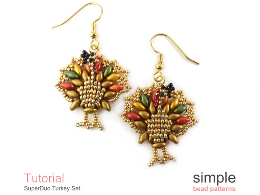 SuperDuo Turkey Earrings & Necklace Beading Pattern