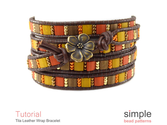 Tila Leather Wrap Bracelet Beading Pattern