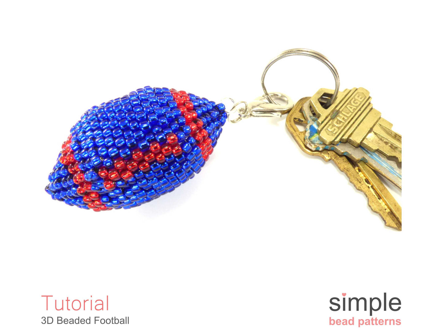 3D Beaded Football Earrings, Necklace, Keychain, & Ornament Pattern