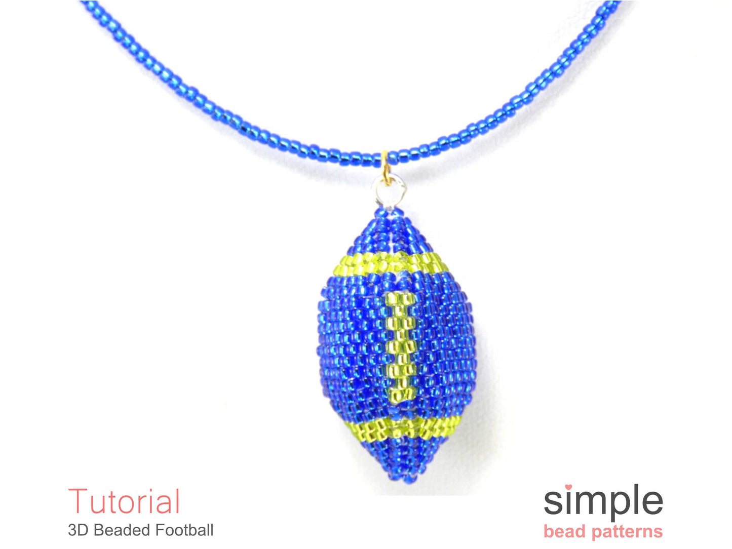 3D Beaded Football Earrings, Necklace, Keychain, & Ornament Pattern