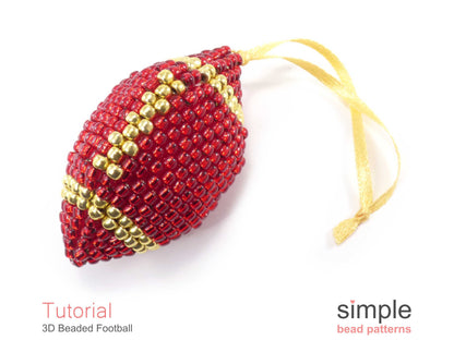 3D Beaded Football Earrings, Necklace, Keychain, & Ornament Pattern
