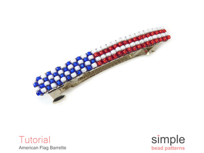 American Flag Barrette Beading Pattern