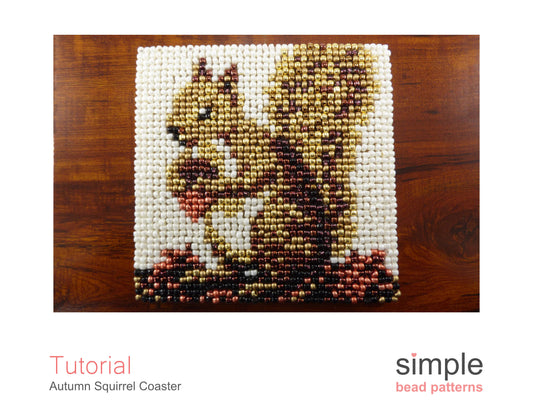 Autumn Squirrel Coaster Beading Pattern