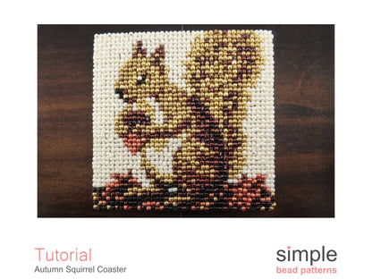 Autumn Squirrel Coaster Beading Pattern