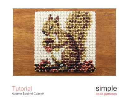 Autumn Squirrel Coaster Beading Pattern