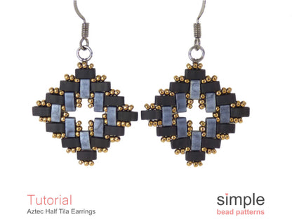Aztec Half Tila Earrings Beading Pattern