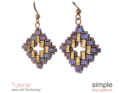 Aztec Half Tila Earrings Beading Pattern