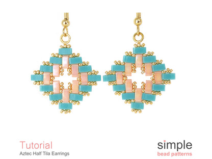 Aztec Half Tila Earrings Beading Pattern