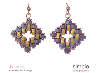 Aztec Half Tila Earrings Beading Pattern