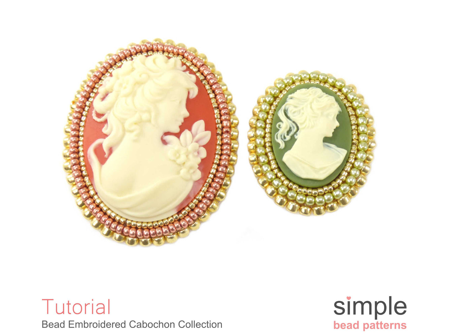 Bead Embroidered Cabochon Pattern