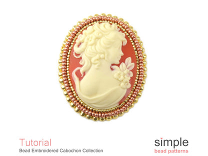 Bead Embroidered Cabochon Pattern