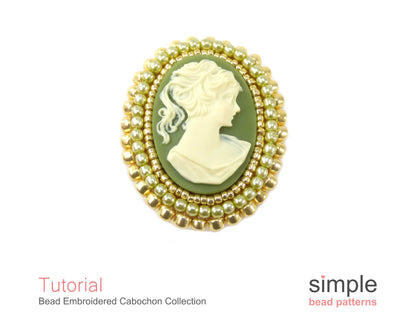 Bead Embroidered Cabochon Pattern