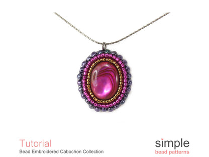 Bead Embroidered Cabochon Pattern