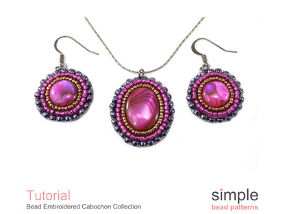 Bead Embroidered Cabochon Pattern