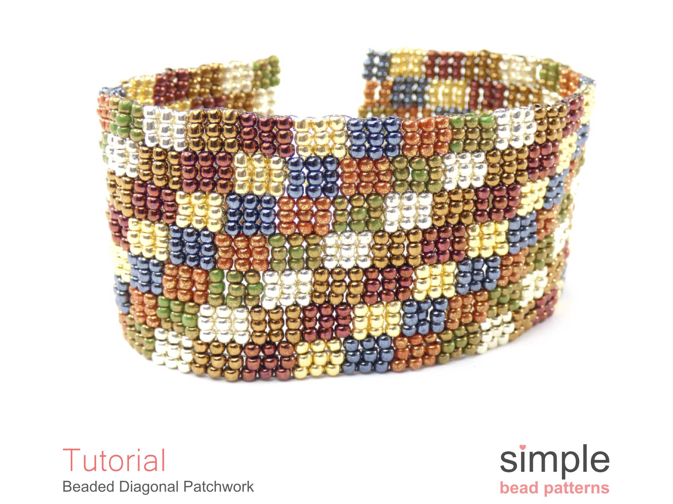 Beaded Diagonal Patchwork Beading Pattern – Simple Bead Patterns