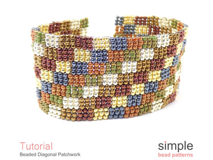 Beaded Diagonal Patchwork Beading Pattern