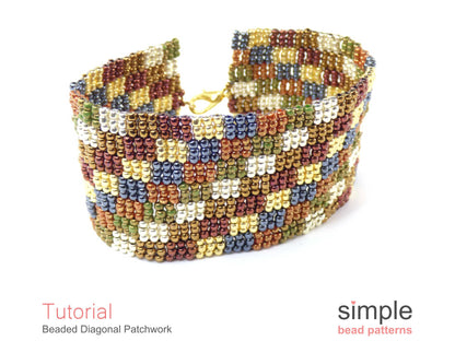 Beaded Diagonal Patchwork Beading Pattern