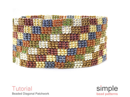 Beaded Diagonal Patchwork Beading Pattern
