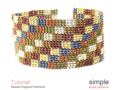 Beaded Diagonal Patchwork Beading Pattern
