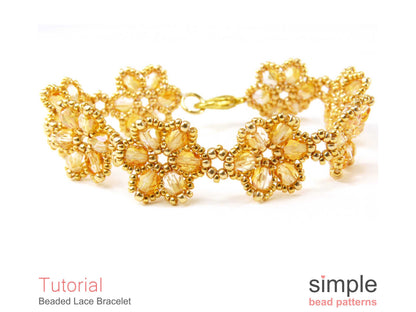 Beaded Lace Flower Bracelet Pattern