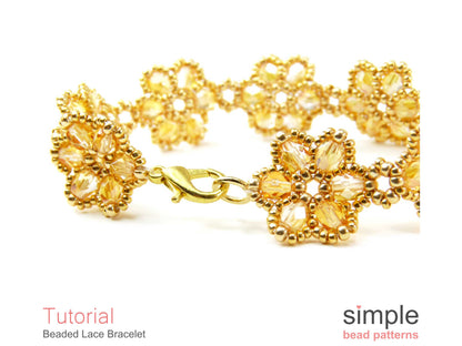 Beaded Lace Flower Bracelet Pattern
