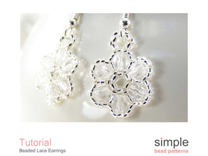 Beaded Lace Flower Earrings Pattern