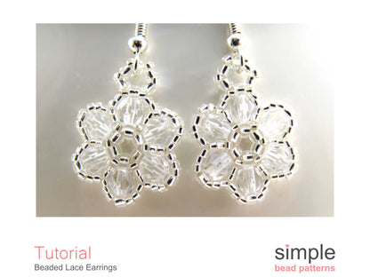 Beaded Lace Flower Earrings Pattern