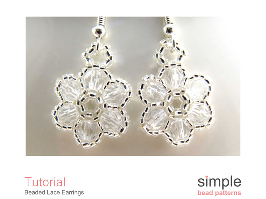Beaded Lace Flower Earrings Pattern