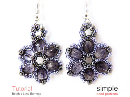 Beaded Lace Flower Earrings Pattern