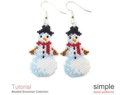 Beaded Snowman Earrings, Necklace, & Ornament Tutorial