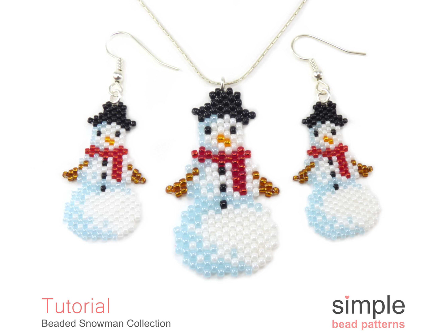 Beaded Snowman Earrings, Necklace, & Ornament Tutorial